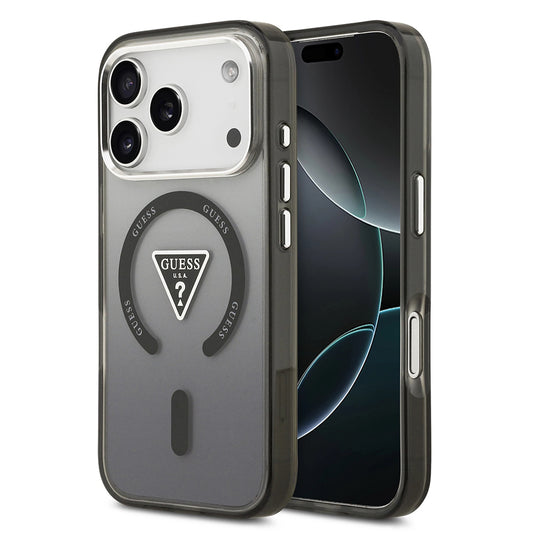 Capa Guess IML Gradient Triangle Logo MagSafe - iPhone 17 Pro Max - Preto