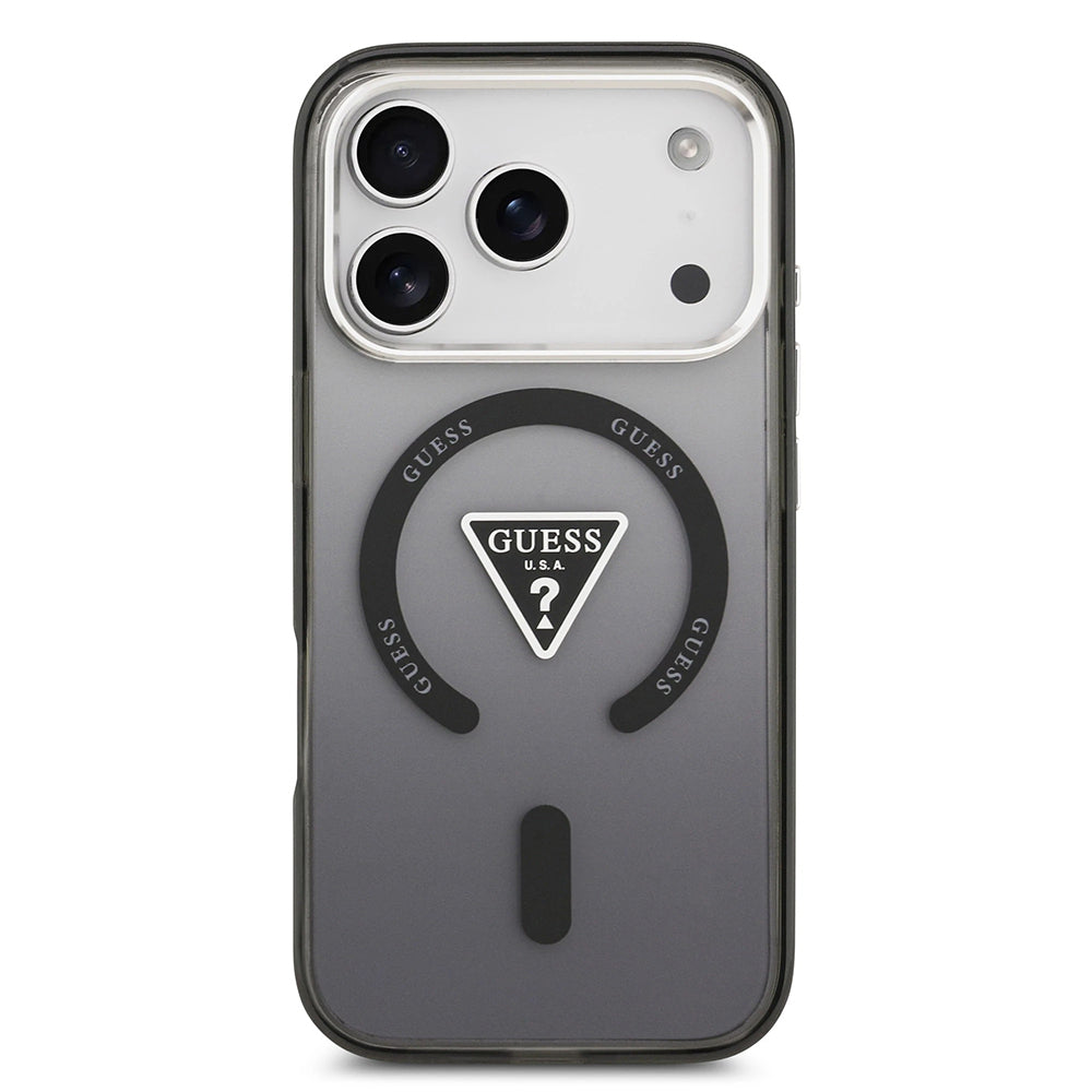 Capa Guess IML Gradient Triangle Logo MagSafe - iPhone 17 Pro Max - Preto