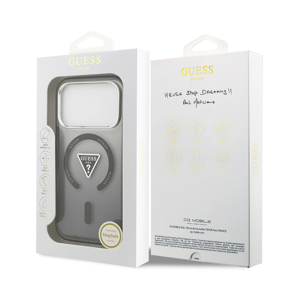 Capa Guess IML Gradient Triangle Logo MagSafe - iPhone 17 Pro Max - Preto