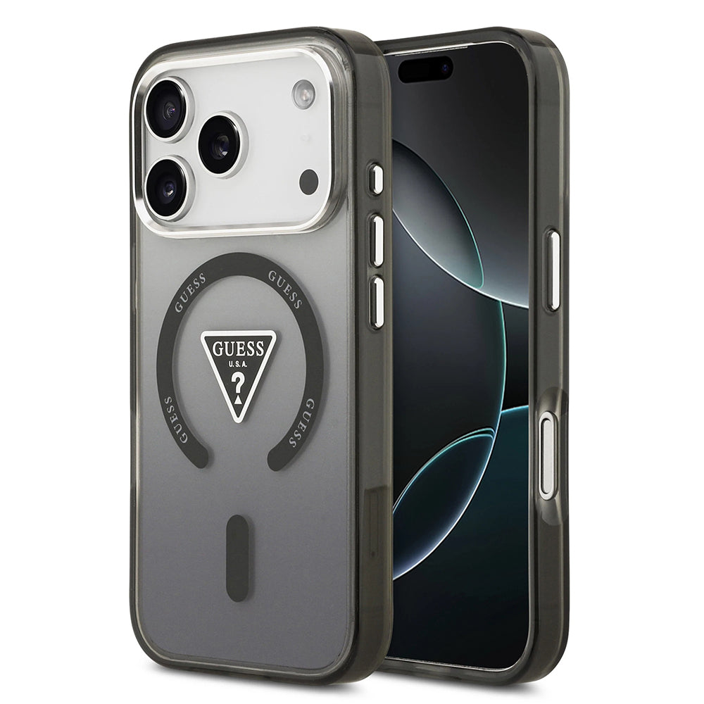 Capa Guess IML Gradient Triangle Logo MagSafe - iPhone 17 Pro - Preto