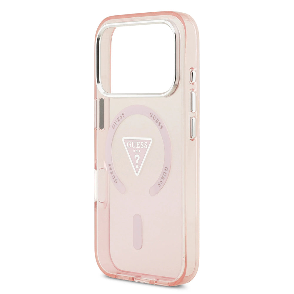 Capa Guess IML Gradient Triangle Logo MagSafe - iPhone 17 Pro - Rosa
