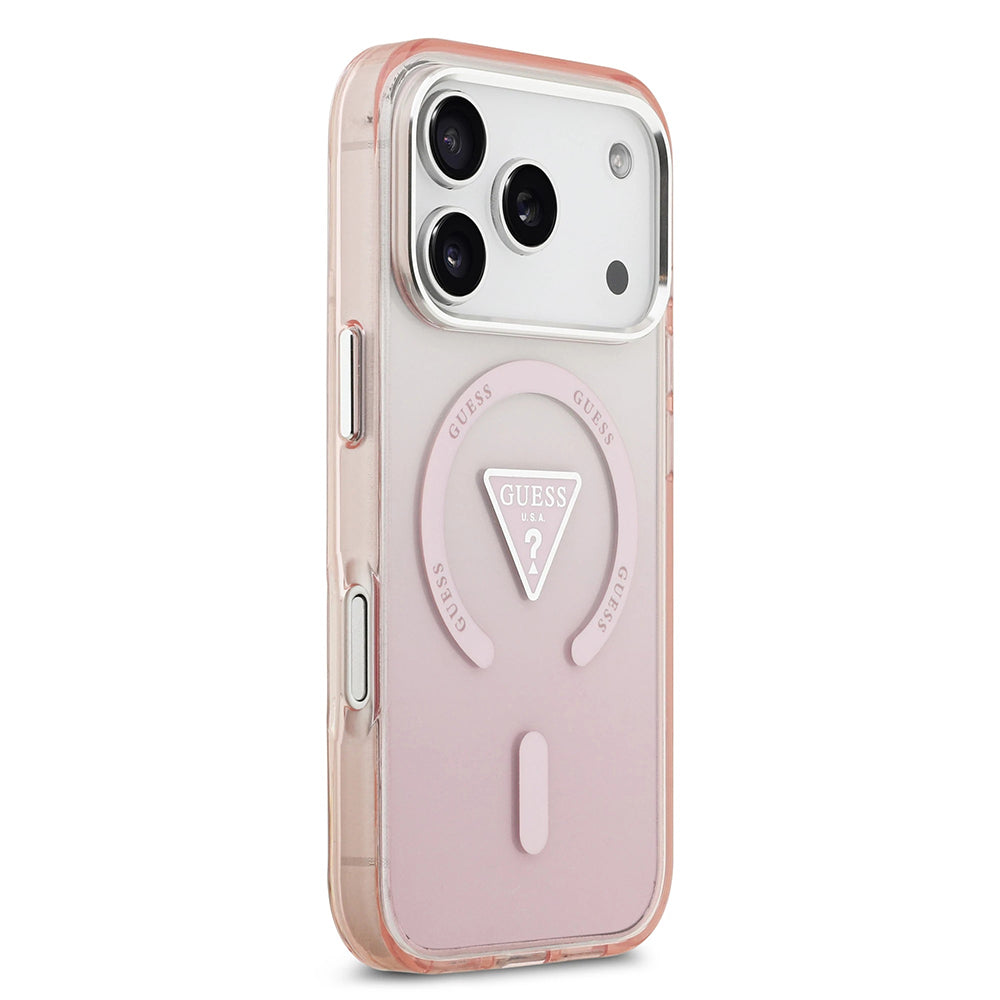 Capa Guess IML Gradient Triangle Logo MagSafe - iPhone 17 Pro - Rosa