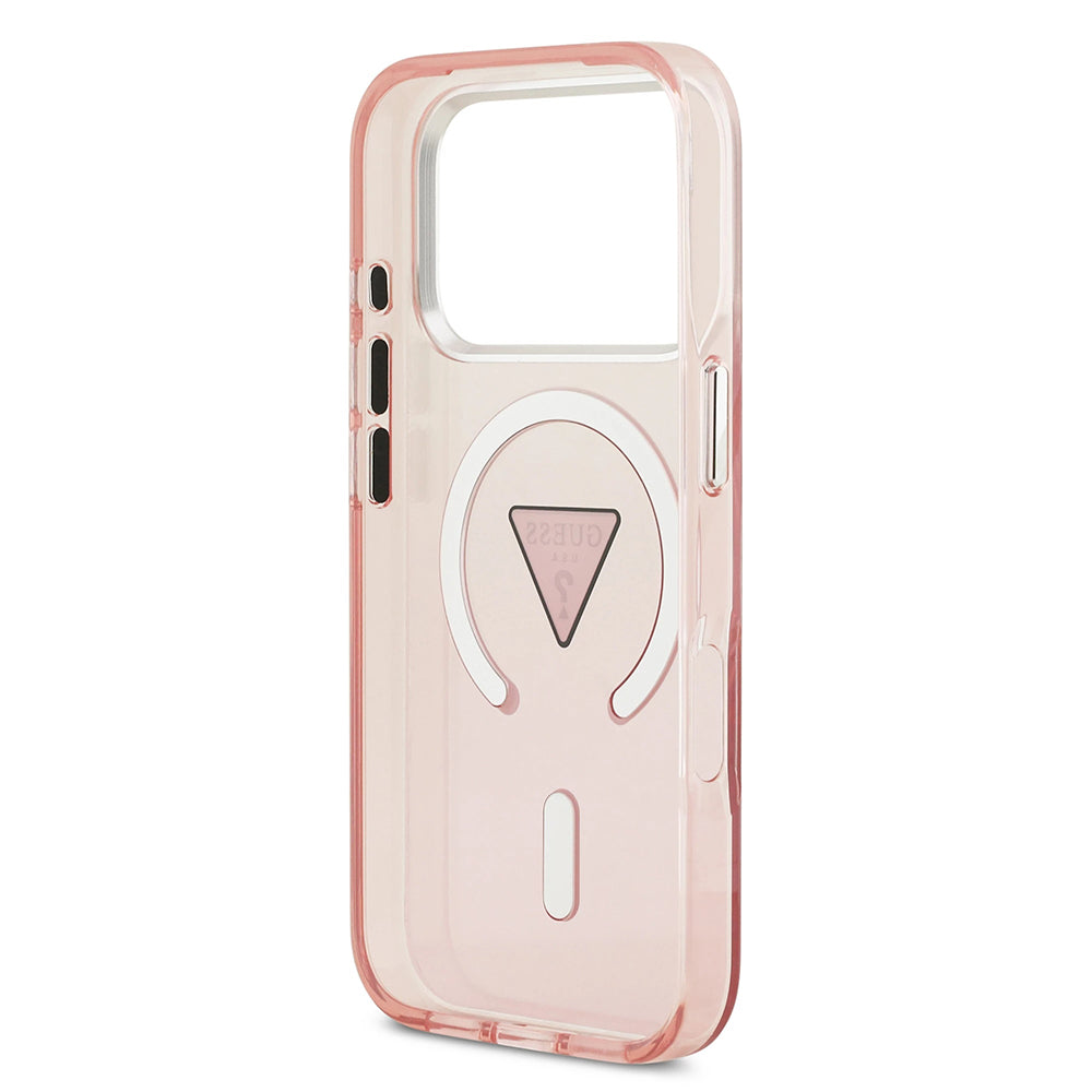 Capa Guess IML Gradient Triangle Logo MagSafe - iPhone 17 Pro - Rosa
