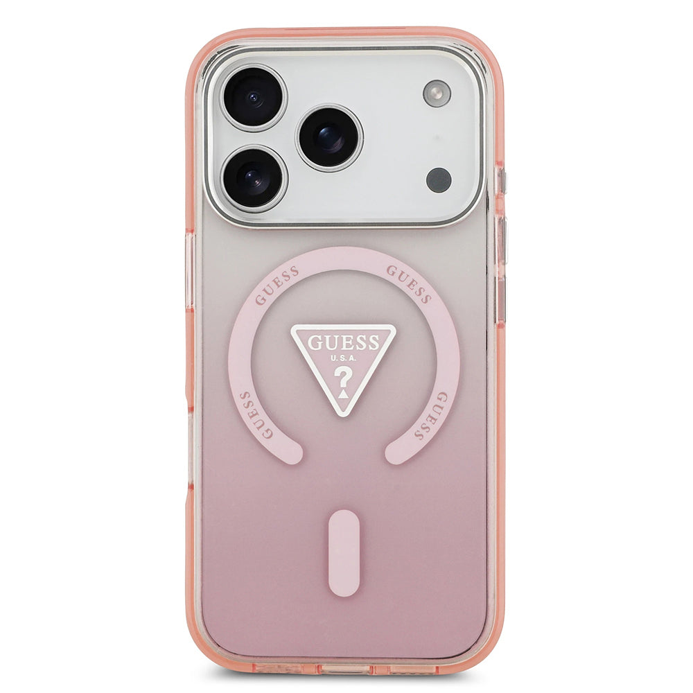 Capa Guess IML Gradient Triangle Logo MagSafe - iPhone 17 Pro - Rosa