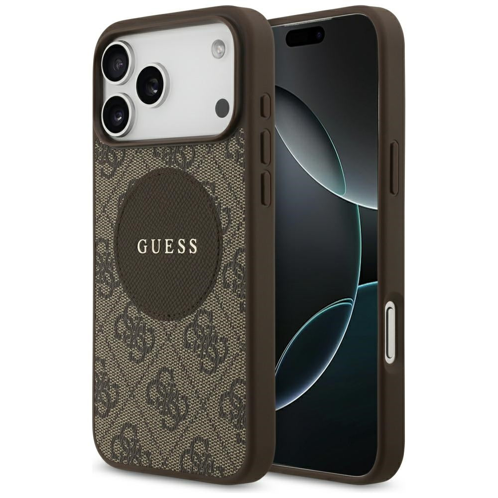 Capa Guess 4G Circle Classic Logo MagSafe - iPhone 17 Pro Max - Castanho