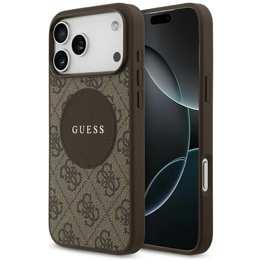 Capa Guess 4G Circle Classic Logo MagSafe - iPhone 17 Pro Max - Castanho