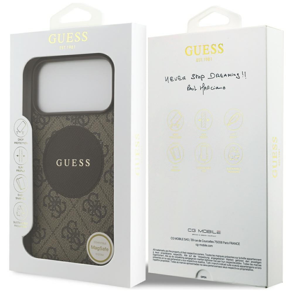 Capa Guess 4G Circle Classic Logo MagSafe - iPhone 17 Pro Max - Castanho