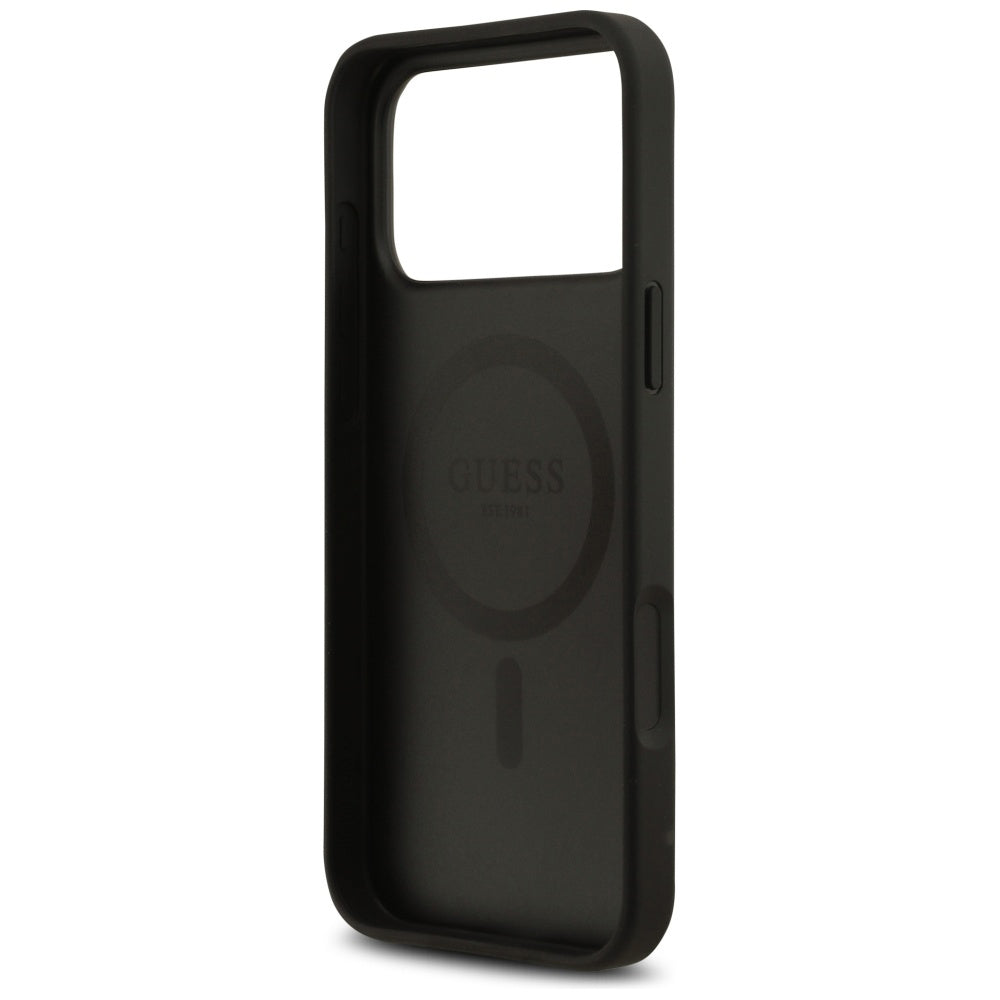Capa Guess Hardcase 4G Flowers Print MagSafe - iPhone 17 Pro - Preto