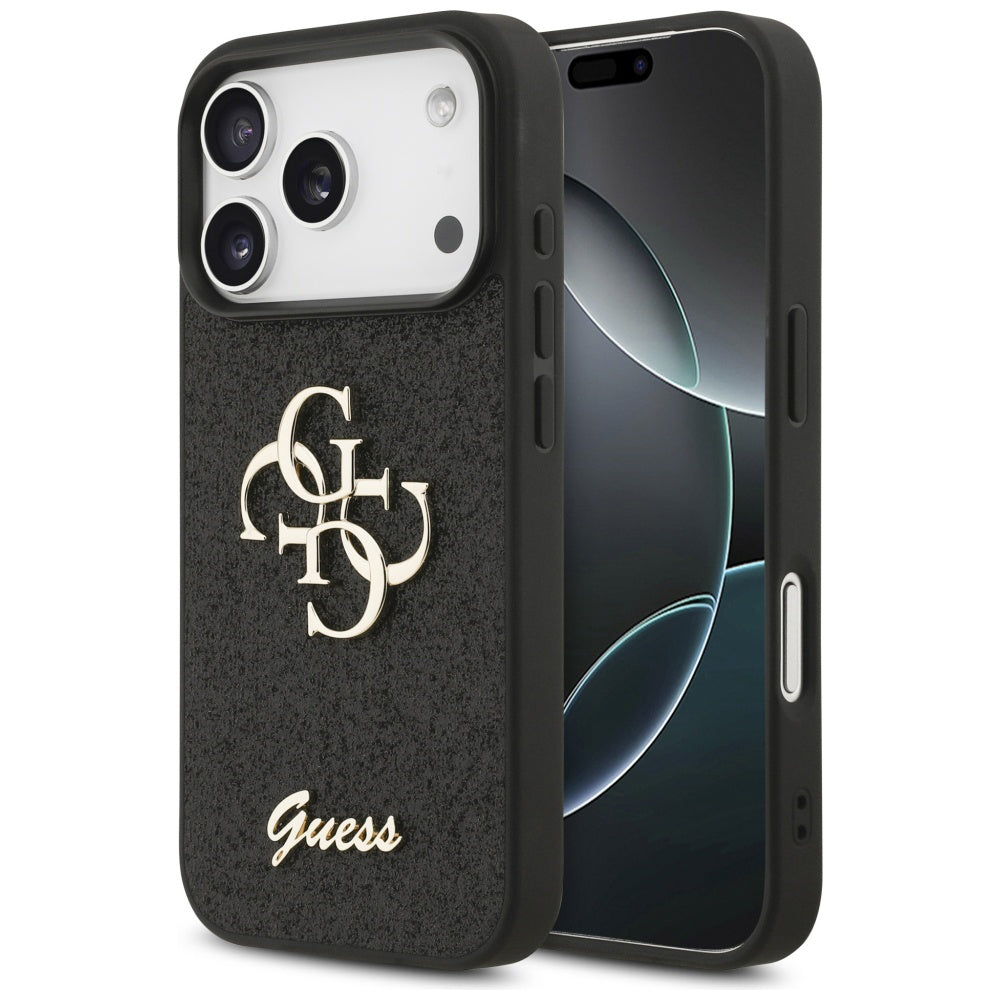 Capa Guess Fixed Glitter Big 4G - iPhone 17 Pro - Preto