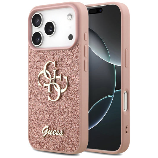 Capa Guess Fixed Glitter Big 4G - iPhone 17 Pro - Rosa