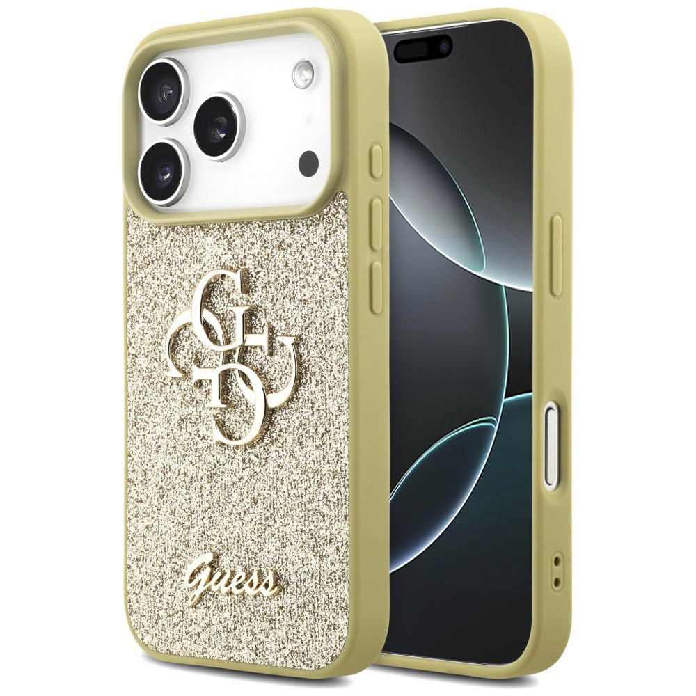 Capa Guess Fixed Glitter Big 4G - iPhone 17 Pro - Dourado