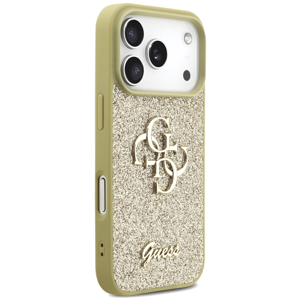 Capa Guess Fixed Glitter Big 4G - iPhone 17 Pro - Dourado