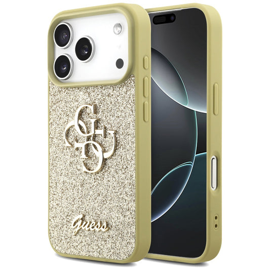 Capa Guess Fixed Glitter Big 4G - iPhone 17 Pro Max - Dourado
