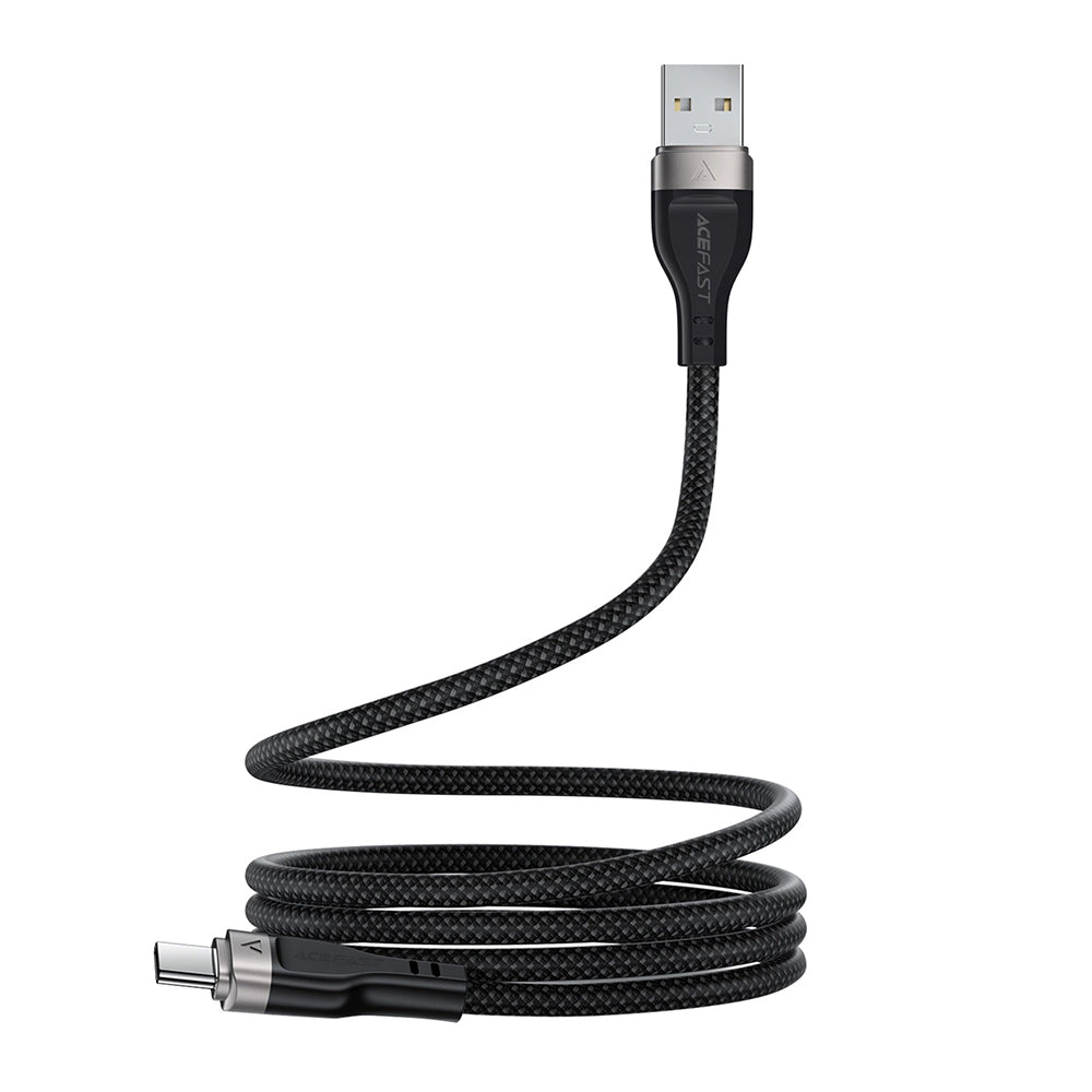 Acefast - Data Cable (C11-04) - Magnetic Winding, Fast Charging, USB to Type-C, 3A, Adjustable Lenght, 1.2m - Black