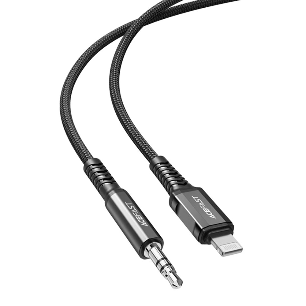 Acefast - Audio Cable Adapter (C1-06) - Lightning to Jack 3.5mm Male, Apple Hi-Fi, Plug & Play, MFi Certified, 1.2m - Black