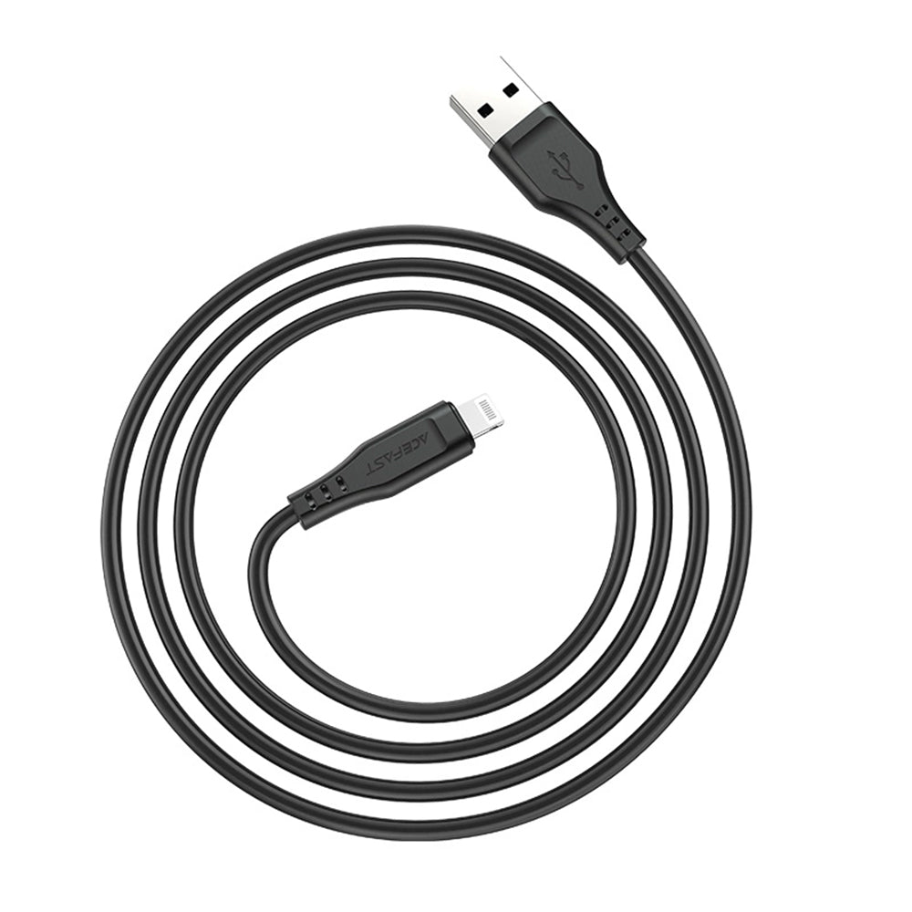 Acefast - Data Cable (C3-02) - USB to Lightning, 2.4A, 480Mbps, MFi Certification, 1.2m - Black
