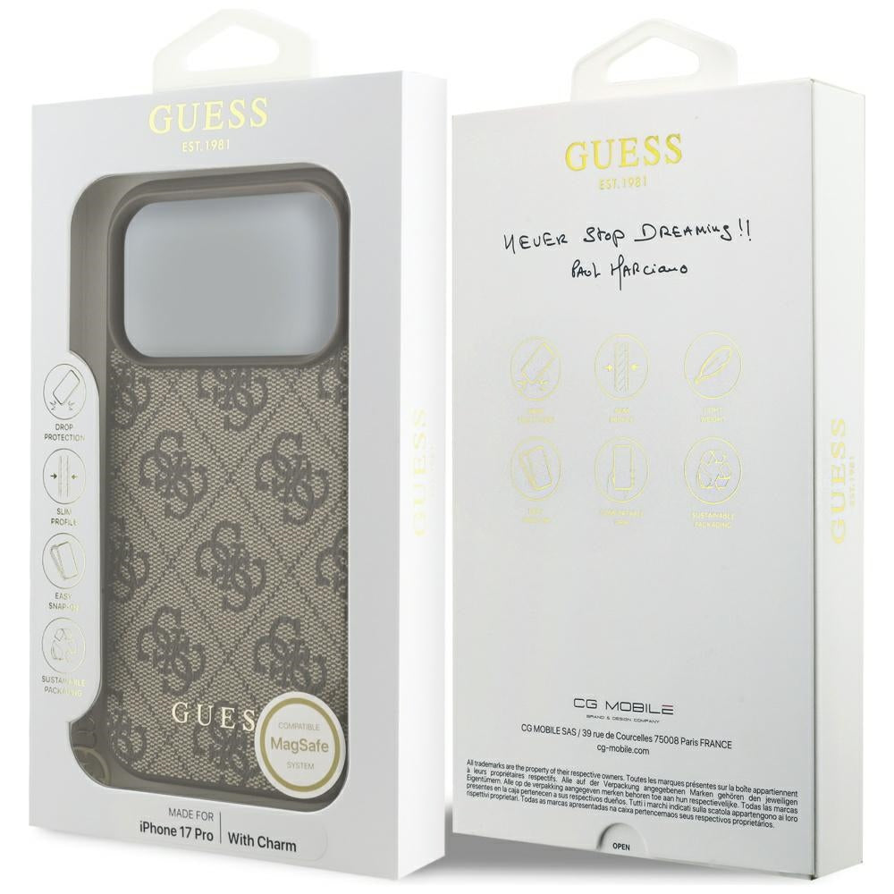 Capa Guess Hardcase 4G Charm Cradle MagSafe - iPhone 17 Pro - Castanho