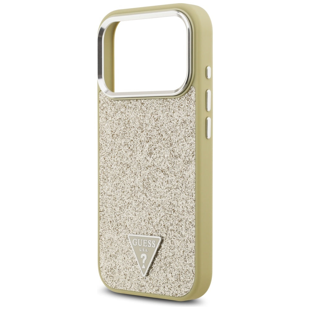 Capa Guess Glitter Triangle Logo MagSafe - iPhone 17 Pro - Dourado
