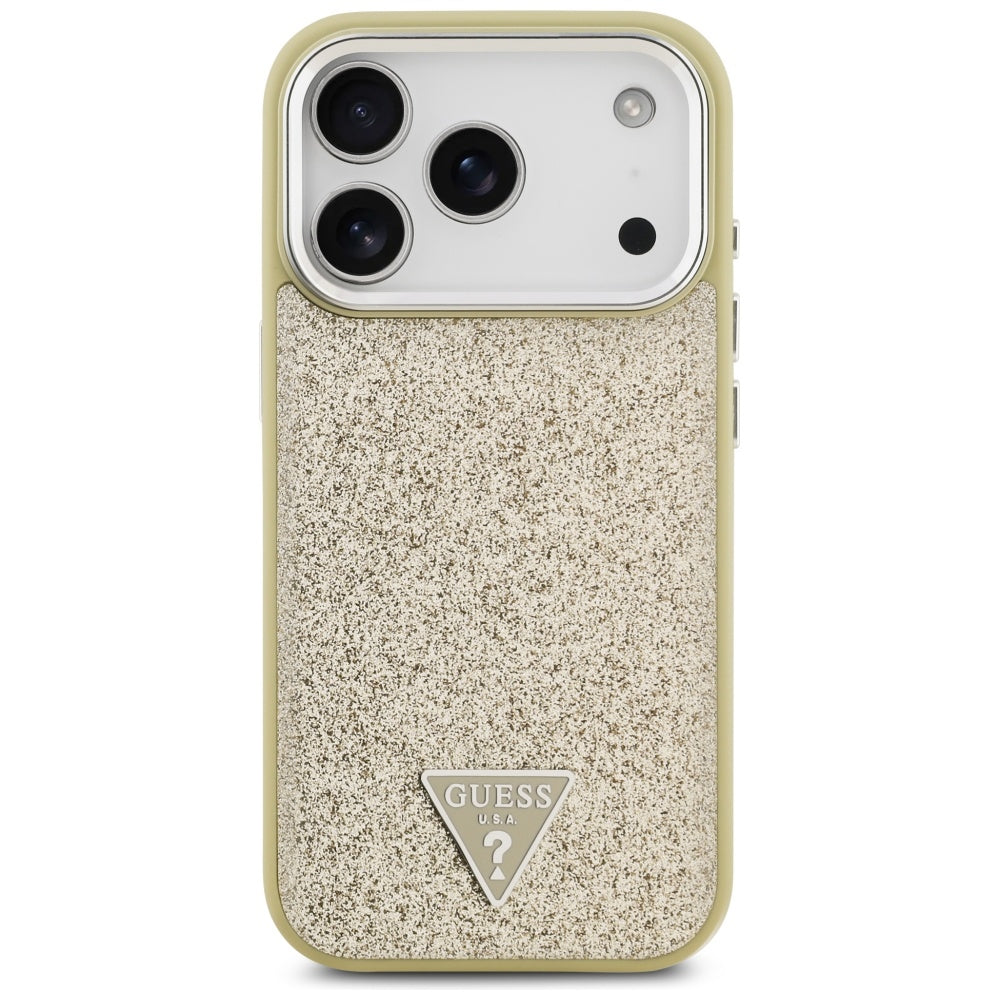 Capa Guess Glitter Triangle Logo MagSafe - iPhone 17 Pro - Dourado