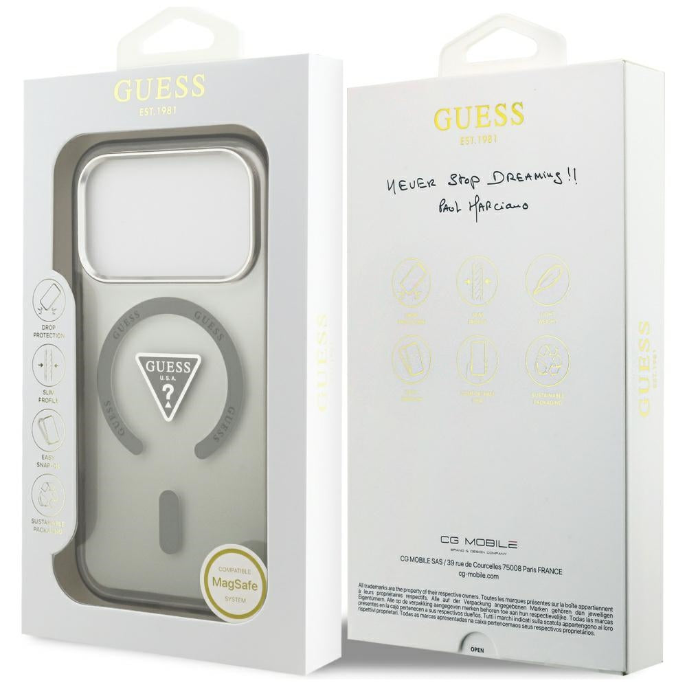 Capa Guess IML Gradient Triangle Logo MagSafe - iPhone 17 Pro - Caqui