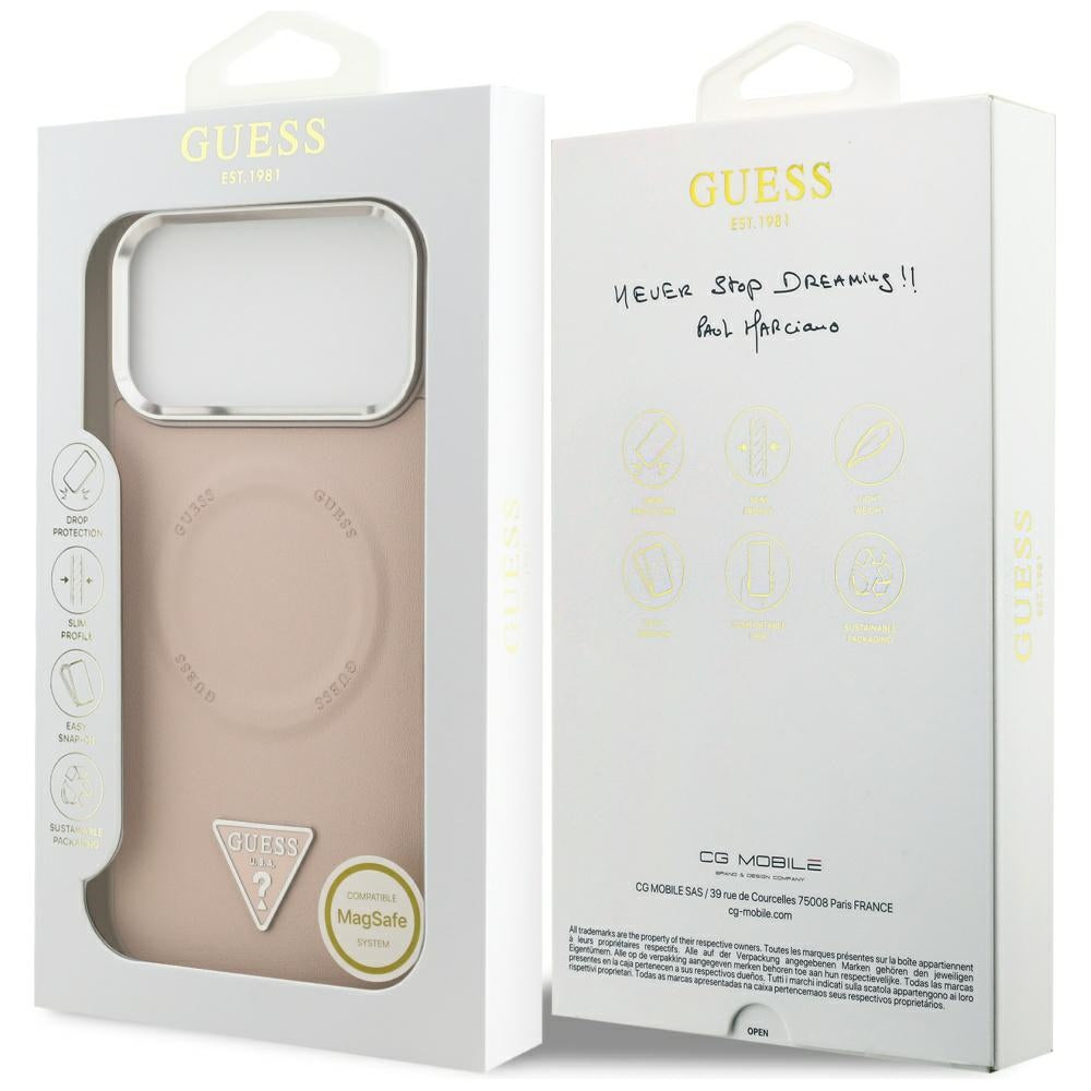 Capa Guess Hardcase Triangle Logo MagSafe - iPhone 17 Pro - Rosa