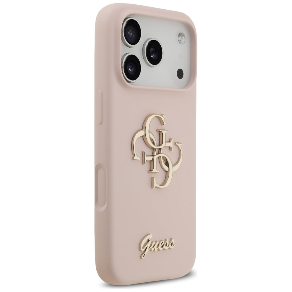 Capa Guess Silicone Big 4G Script - iPhone 17 Pro - Rosa-claro