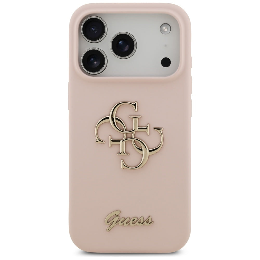 Capa Guess Silicone Big 4G Script - iPhone 17 Pro - Rosa-claro