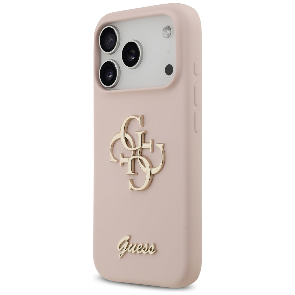 Capa Guess Silicone Big 4G Script - iPhone 17 Pro - Rosa-claro