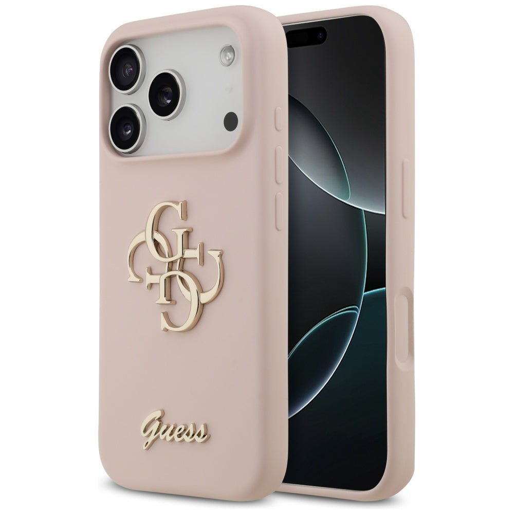 Capa Guess Silicone Big 4G Script - iPhone 17 Pro - Rosa-claro