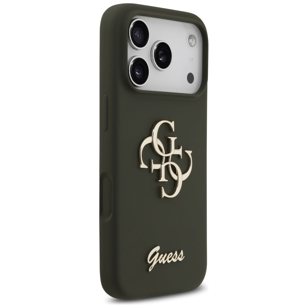 Capa Guess Silicone Big 4G Script - iPhone 17 Pro - Caqui