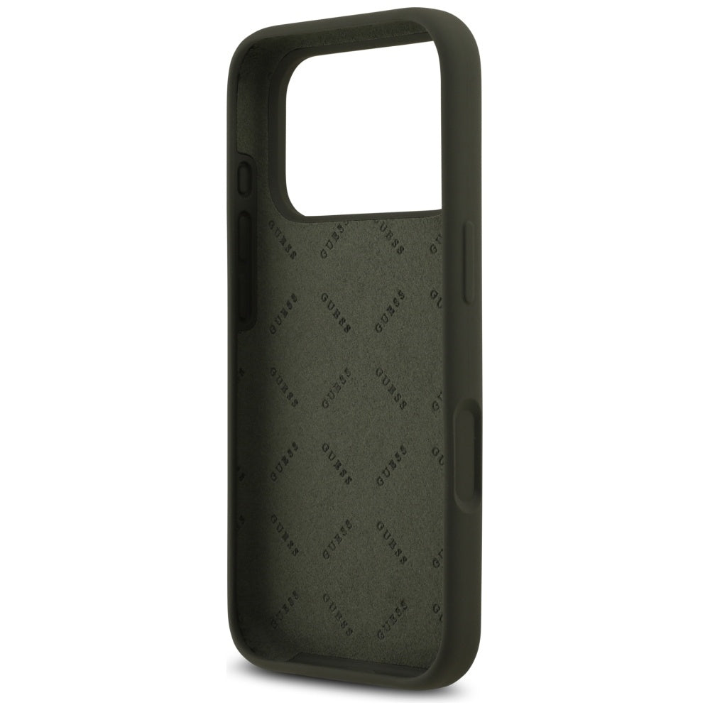 Capa Guess Silicone Big 4G Script - iPhone 17 Pro - Caqui