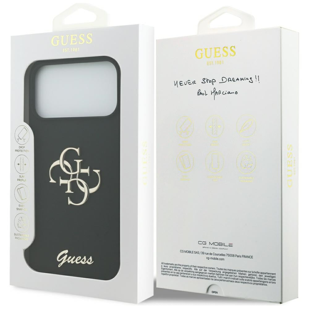Capa Guess Silicone Big 4G Script - iPhone 17 Pro Max - Preto