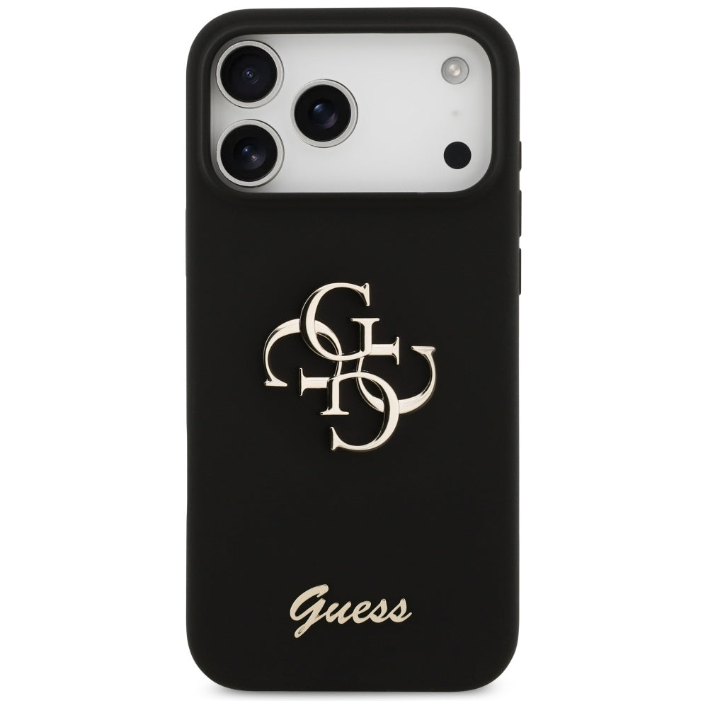 Capa Guess Silicone Big 4G Script - iPhone 17 Pro Max - Preto