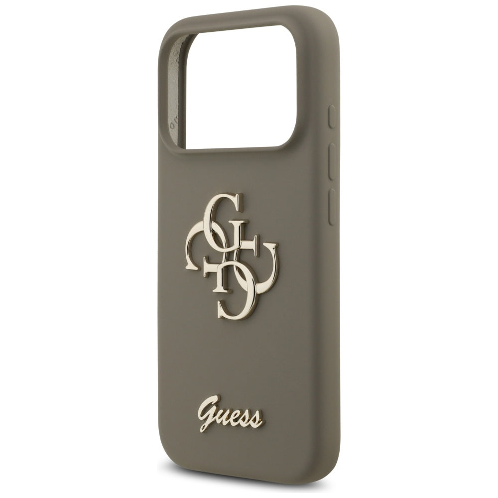 Capa Guess Silicone Big 4G Script - iPhone 17 Pro - Castanho
