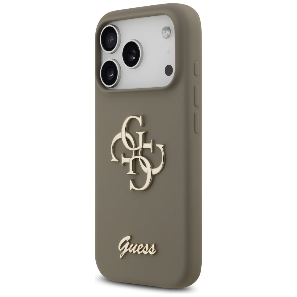 Capa Guess Silicone Big 4G Script - iPhone 17 Pro - Castanho