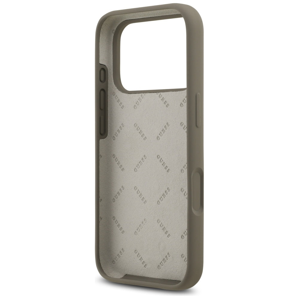 Capa Guess Silicone Big 4G Script - iPhone 17 Pro - Castanho