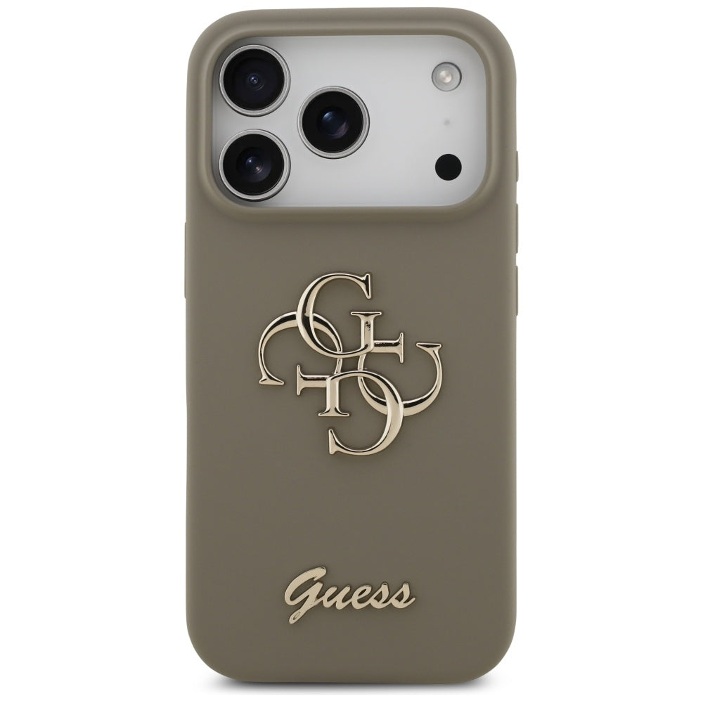 Capa Guess Silicone Big 4G Script - iPhone 17 Pro - Castanho