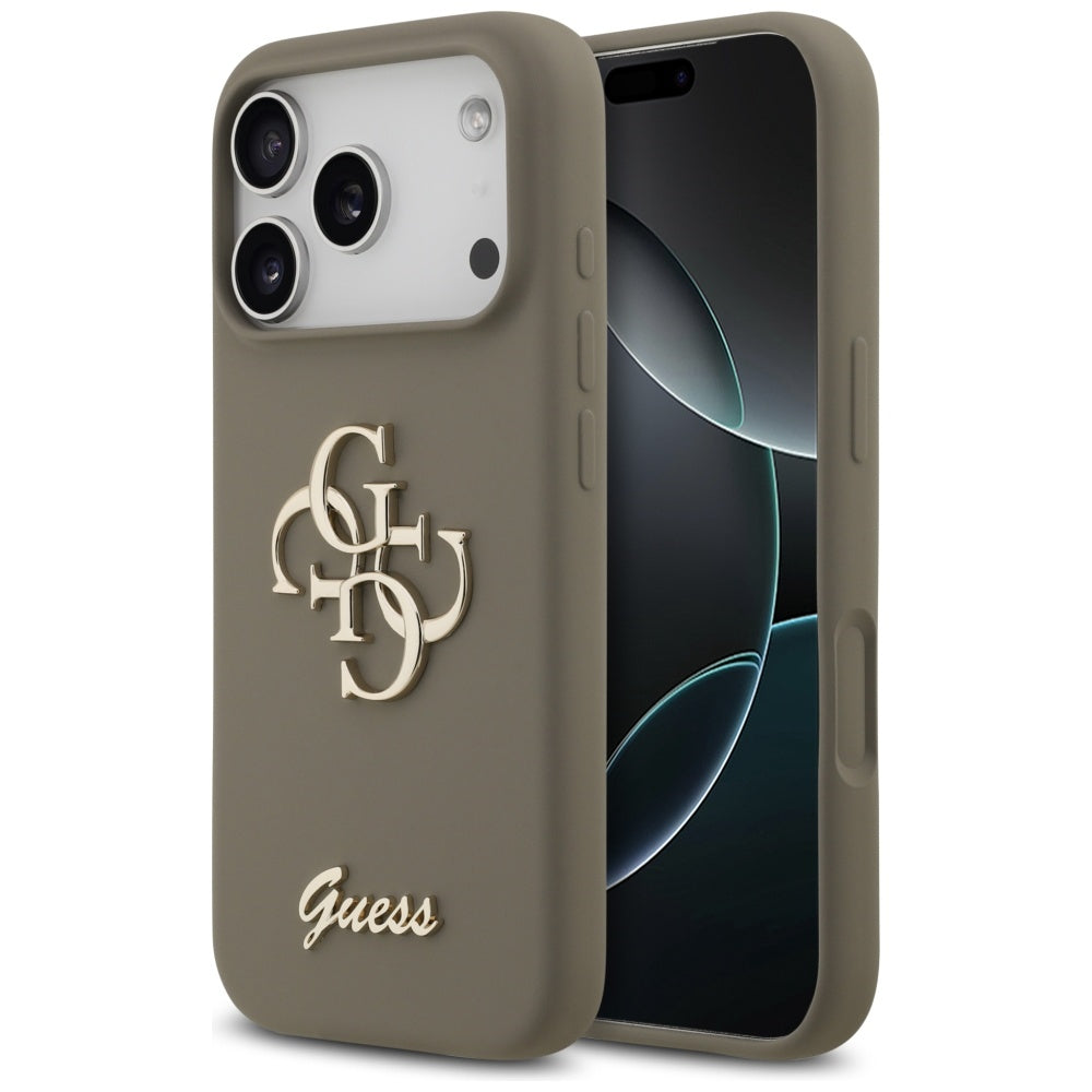 Capa Guess Silicone Big 4G Script - iPhone 17 Pro - Castanho