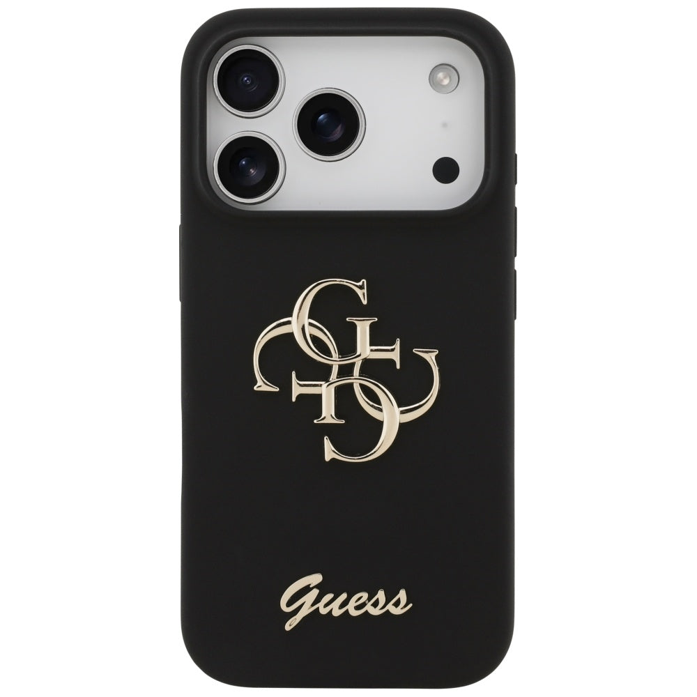 Capa Guess Silicone Big 4G Script - iPhone 17 Pro - Preto