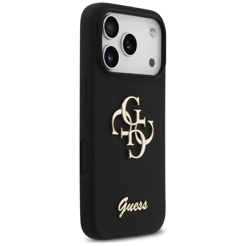 Capa Guess Silicone Big 4G Script - iPhone 17 Pro - Preto