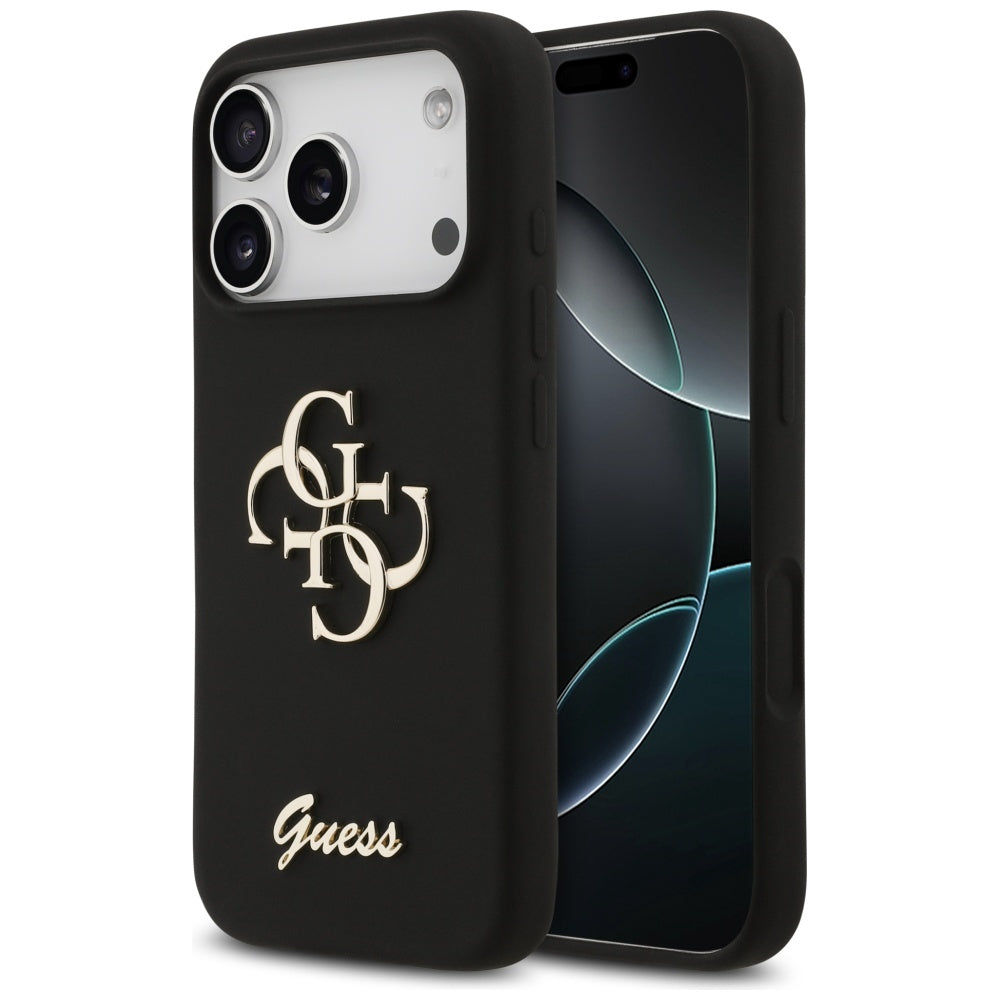 Capa Guess Silicone Big 4G Script - iPhone 17 Pro - Preto