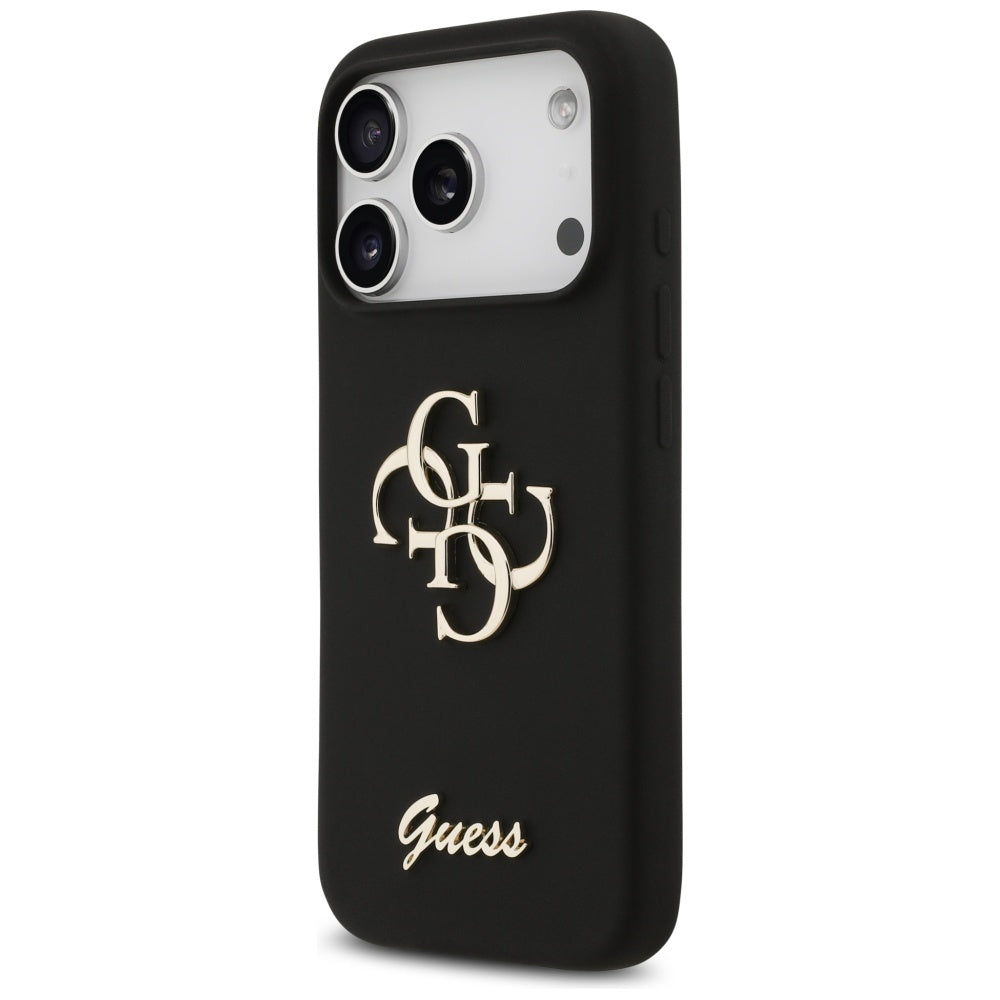 Capa Guess Silicone Big 4G Script - iPhone 17 Pro - Preto
