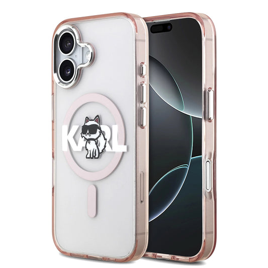 Karl Lagerfeld - IML Choupette Sketch Logo MagSafe (KLHMP17SHGCHGKBP) - iPhone 17 - Pink