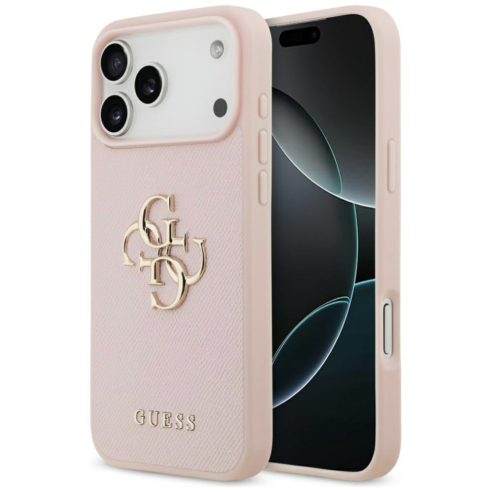 Capa Guess Hardcase 4G Grained Big and Classic Logo - iPhone 17 Pro - Rosa