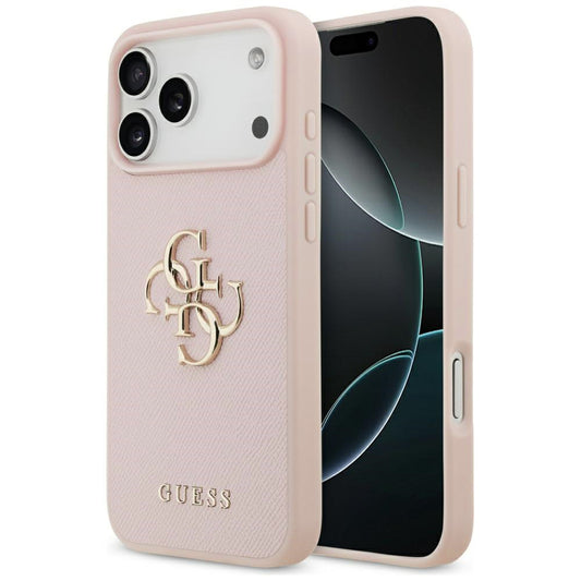 Capa Guess Hardcase 4G Grained Big and Classic Logo - iPhone 17 Pro - Rosa