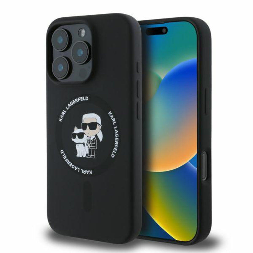 Karl Lagerfeld - Silicone KC Body Ring MagSafe (KLHMP16XSCMKCRHK) - iPhone 16 Pro Max - Black