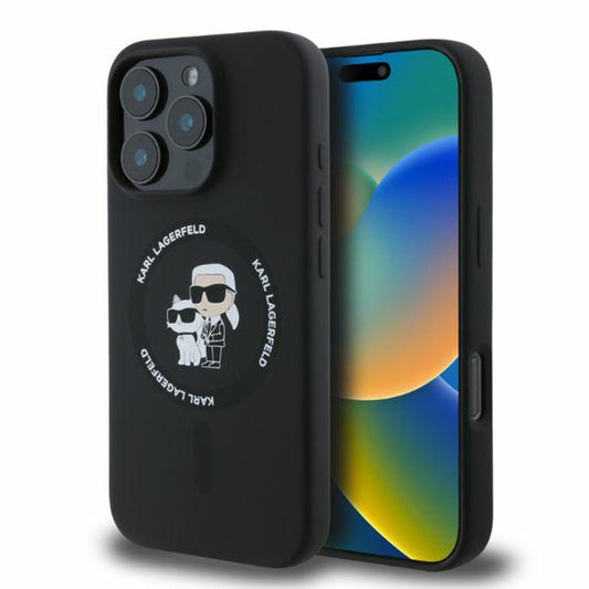 Karl Lagerfeld - Silicone KC Body Ring MagSafe (KLHMP16XSCMKCRHK) - iPhone 16 Pro Max - Black
