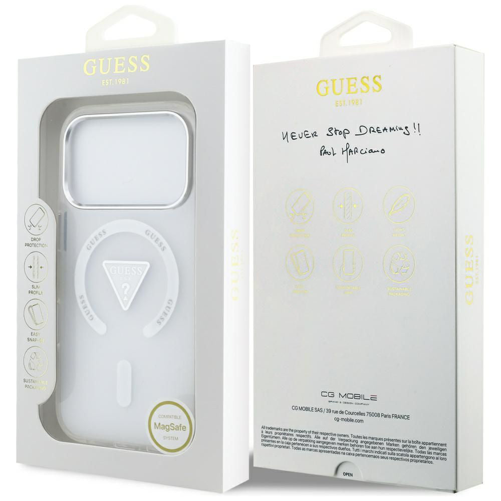 Capa Guess IML Gradient Triangle Logo MagSafe - iPhone 17 Pro - Transparente