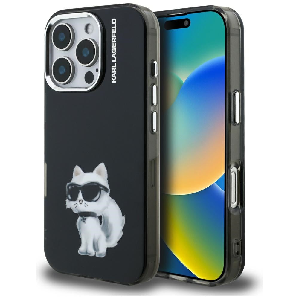 Karl Lagerfeld - IML Aquarelle Karl & Choupette (KLHCP16XHMKCAQH) - iPhone 16 Pro Max - White
