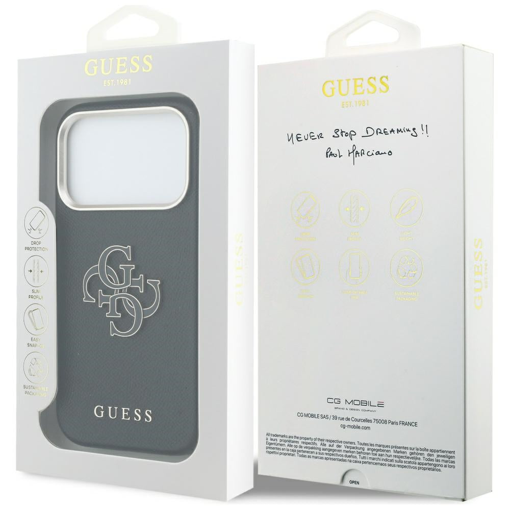 Capa Guess Hardcase Resin Logo - iPhone 17 Pro - Preto